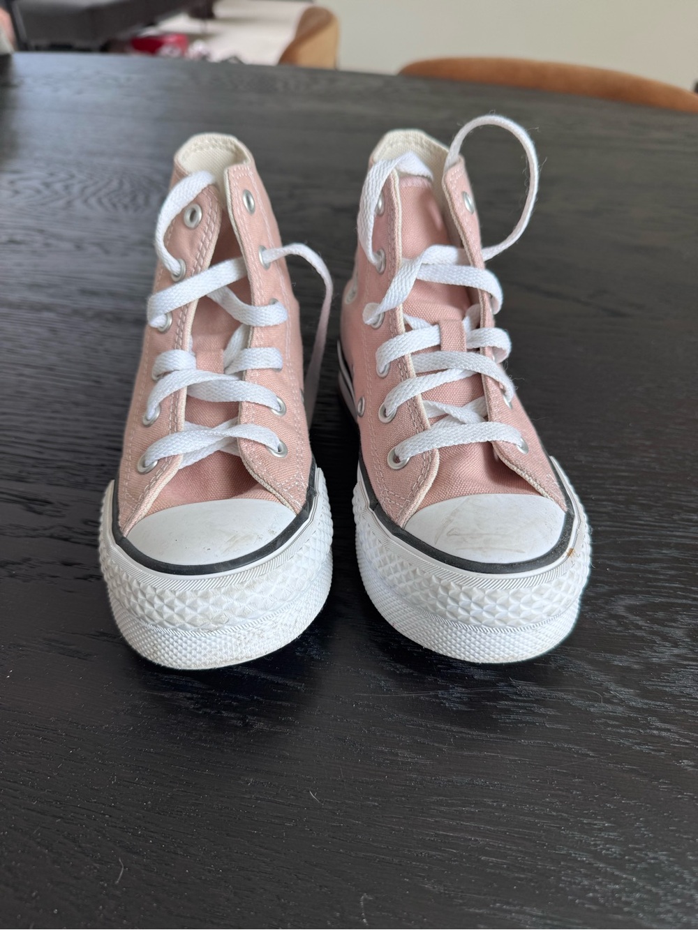 Kids Pink Canvas High-Top Sneakers platform. Size 12